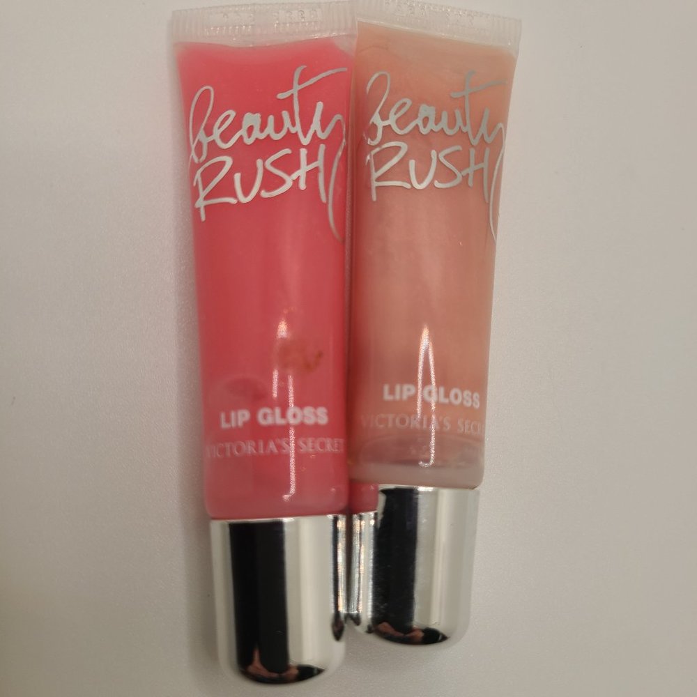 NEW Victoria's Secret SLICE OF HEAVEN & CARIBBERRY Beauty Rush Lip Gloss .46 oz